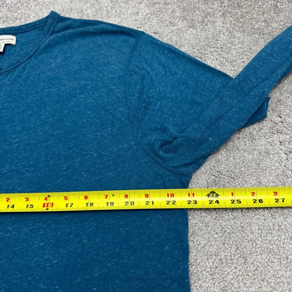 J.Crew Knit Goods Slim Flagstone Marled Henley Long Sleeve shirt Mens XL Blue